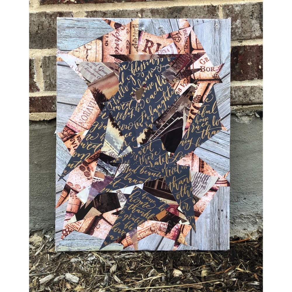 ✨Original Handmade Analog Collage on Canvas✨